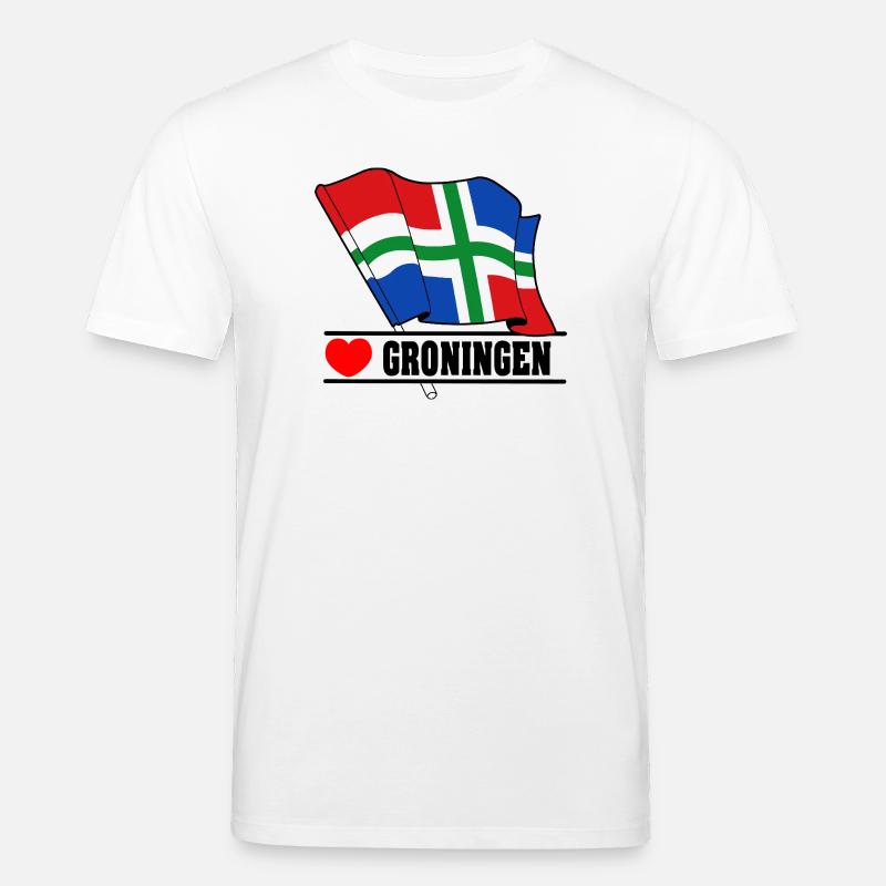 Drapeau Groningue au cœur de GRONINGEN - T-shirt bio CREATOR Stanley/Stella Unisexe - blanc
