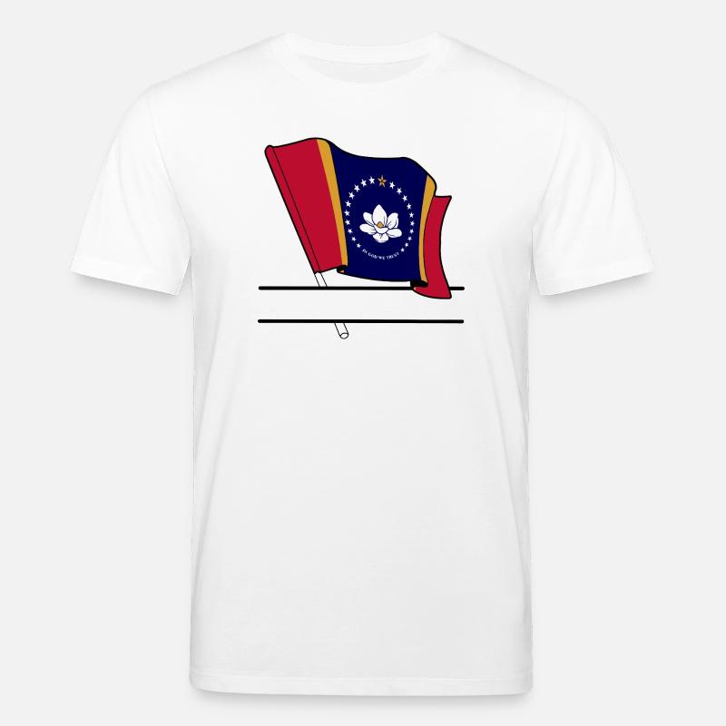Drapeau Mississippi bannière de texte - T-shirt bio CREATOR Stanley/Stella Unisexe - blanc