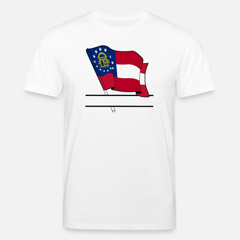Flagge Georgien Textbanner - Stanley/Stella Unisex Bio-T-Shirt CREATOR  - Weiß