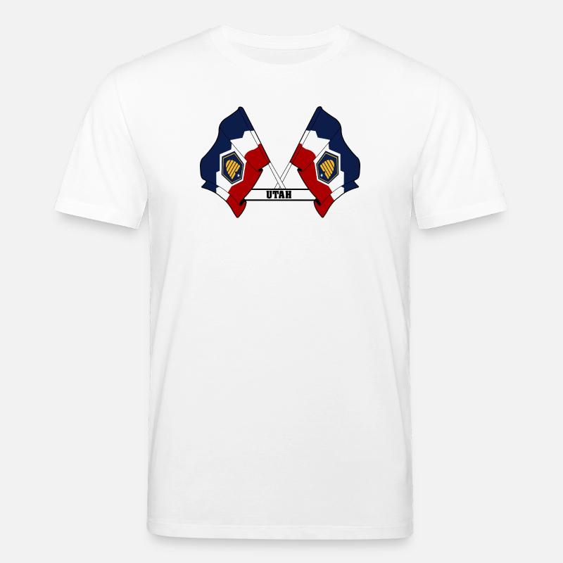 Texte à deux drapeaux UTAH - T-shirt bio CREATOR Stanley/Stella Unisexe - blanc