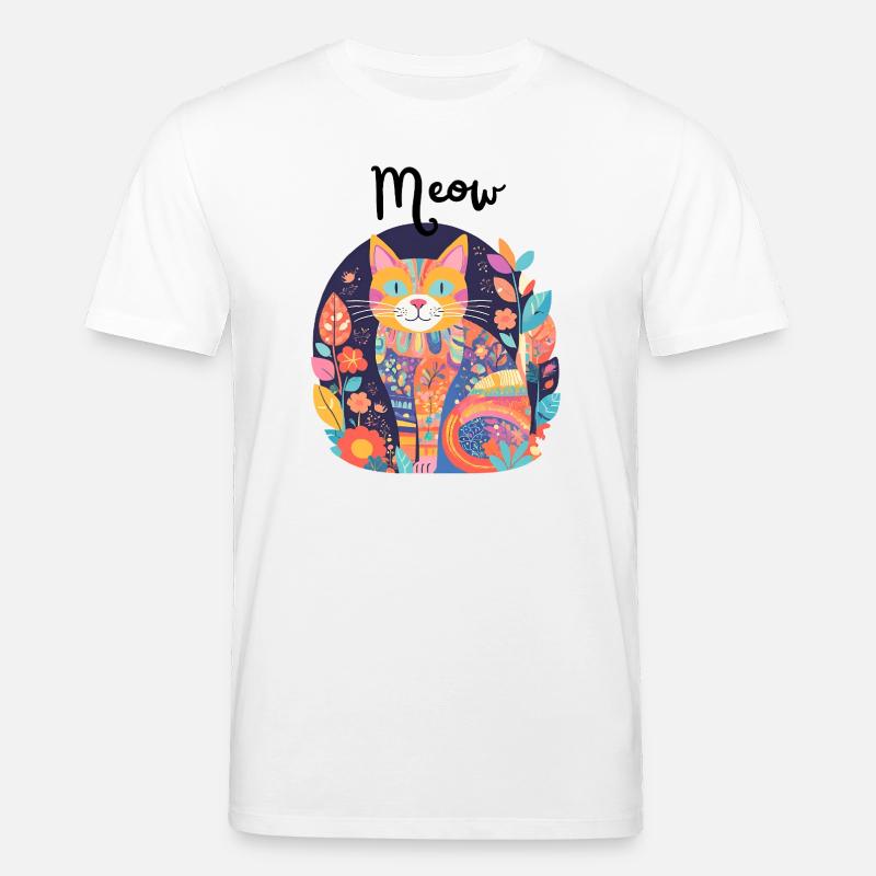 Bunte Katzen-Patchwork-Anthologie - Stanley/Stella Unisex Bio-T-Shirt CREATOR  - Weiß