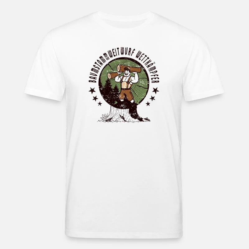 Tree trunk throwing competitors - Stanley/Stella CREATOR Unisex Organic T-Shirt - white