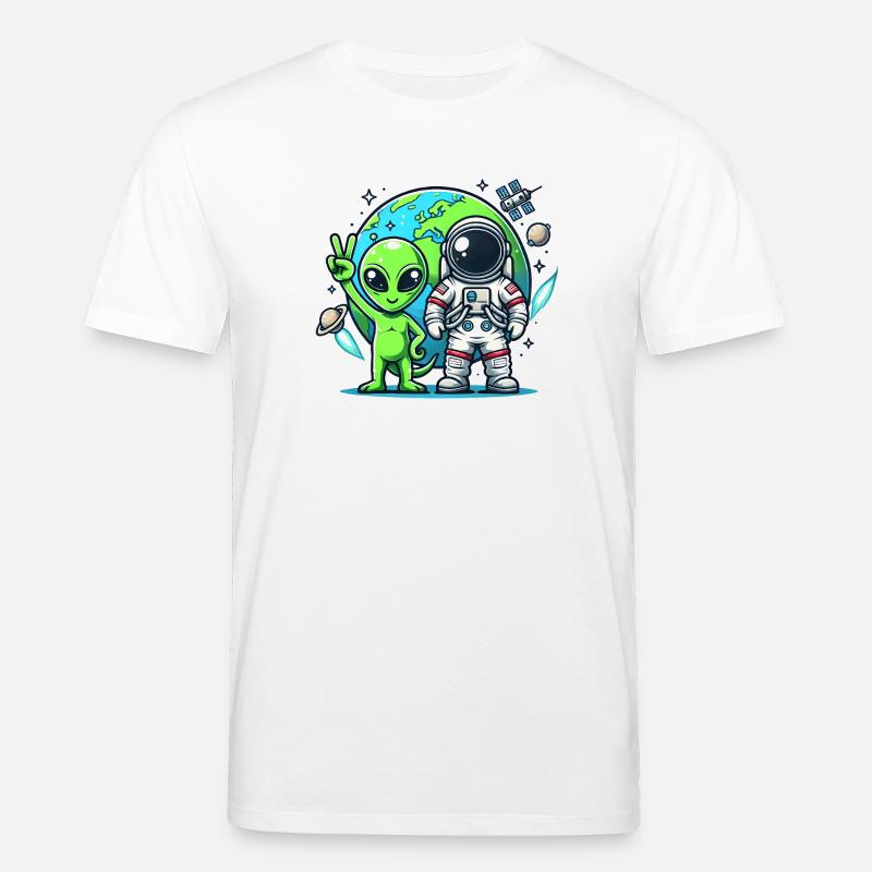 Astronautes extraterrestres dans l’espace - T-shirt bio CREATOR Stanley/Stella Unisexe - blanc