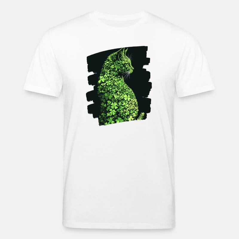 Chat de la Saint-Patrick - T-shirt bio CREATOR Stanley/Stella Unisexe - blanc