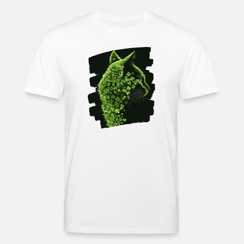 St Patricks day Katze - Stanley/Stella Unisex Bio-T-Shirt CREATOR  - Weiß