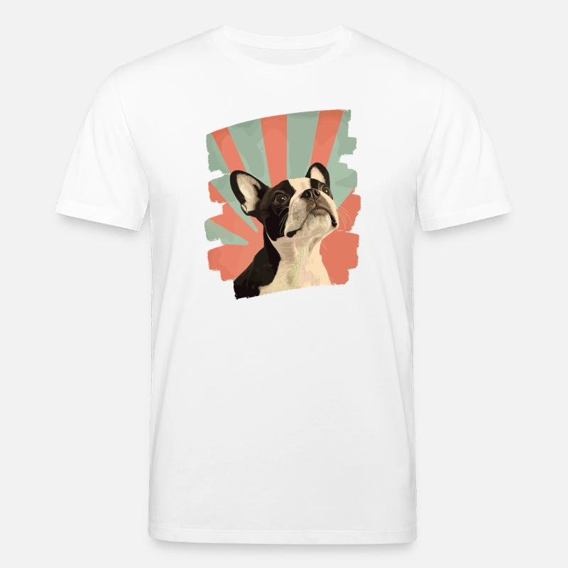 Boston Terrier - Stanley/Stella Unisex Bio-T-Shirt CREATOR  - Weiß