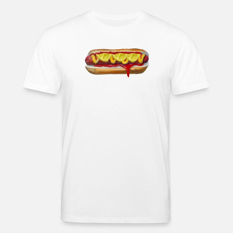 Farbexplosiver Hotdog Malerei - Stanley/Stella Unisex Bio-T-Shirt CREATOR  - Weiß