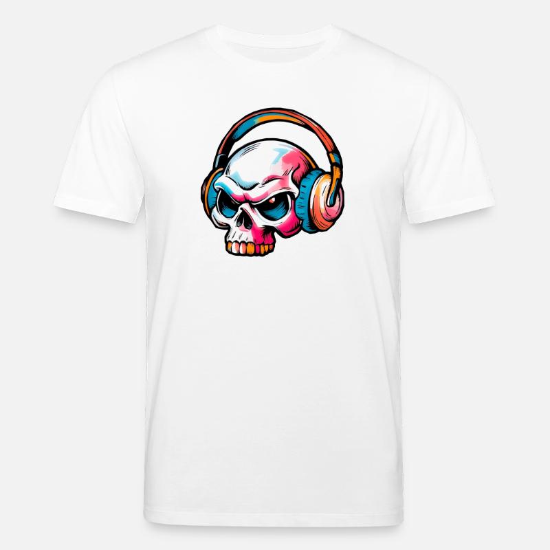 Farbige Schädel Illustration - Stanley/Stella Unisex Bio-T-Shirt CREATOR  - Weiß