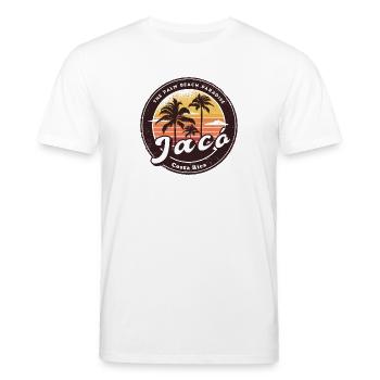 Jacó – Costa Rica Palmiers Beach Design - T-shirt bio CREATOR Stanley/Stella Unisexe - blanc - Devant - Alina (178cm) & Michal (187cm)