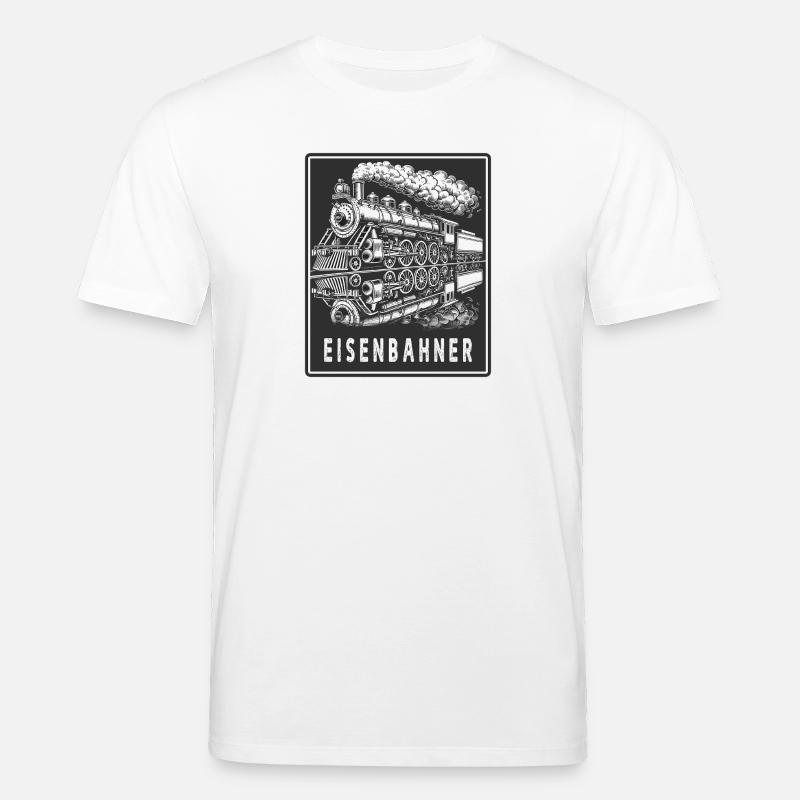 Dampflok Eisenbahner Retro - Stanley/Stella Unisex Bio-T-Shirt CREATOR  - Weiß