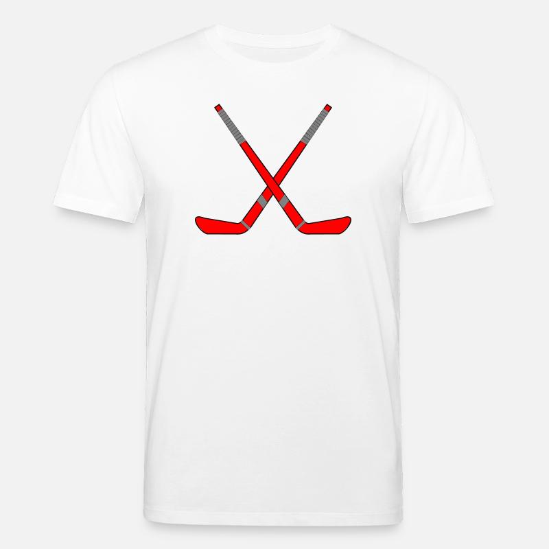 Gekreuzte Eishockeyschläger - Stanley/Stella Unisex Bio-T-Shirt CREATOR  - Weiß