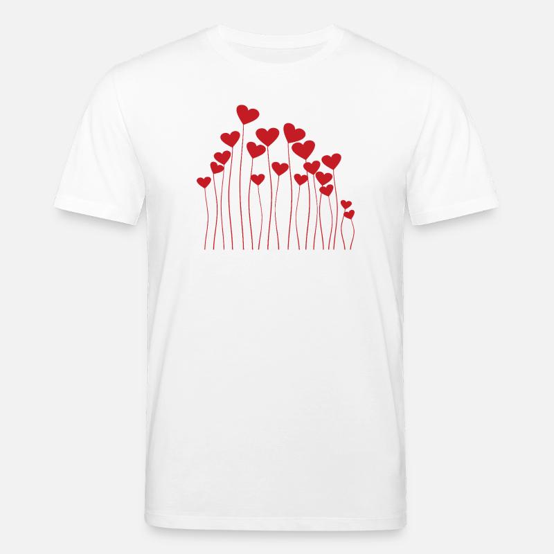 Herzstängel-Blumenlandschaft - Stanley/Stella Unisex Bio-T-Shirt CREATOR  - Weiß