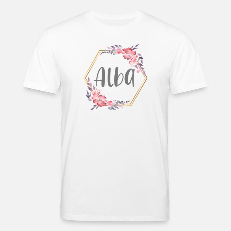 Alba Mädchen Name personalisiertes Geschenk - Stanley/Stella Unisex Bio-T-Shirt CREATOR  - Weiß