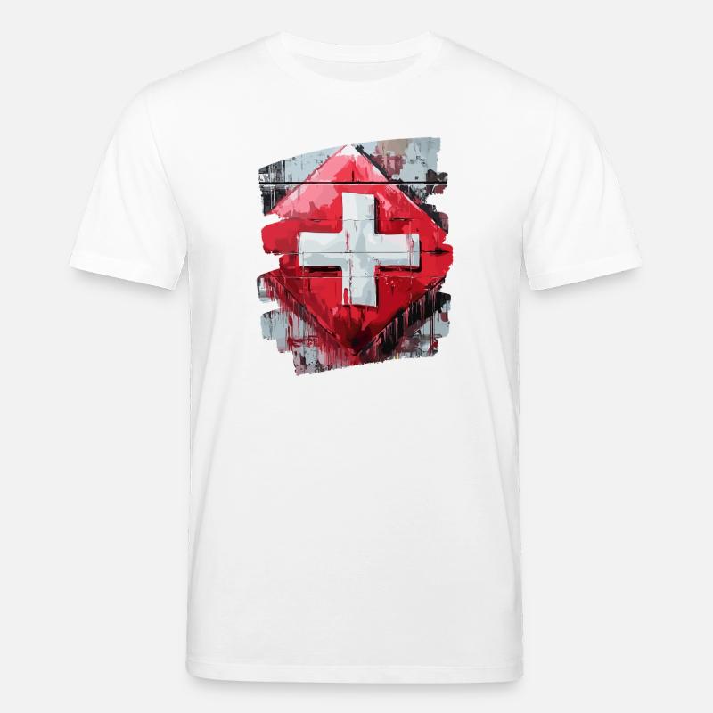 Schweizer Flagge Schweiz - Stanley/Stella Unisex Bio-T-Shirt CREATOR  - Weiß