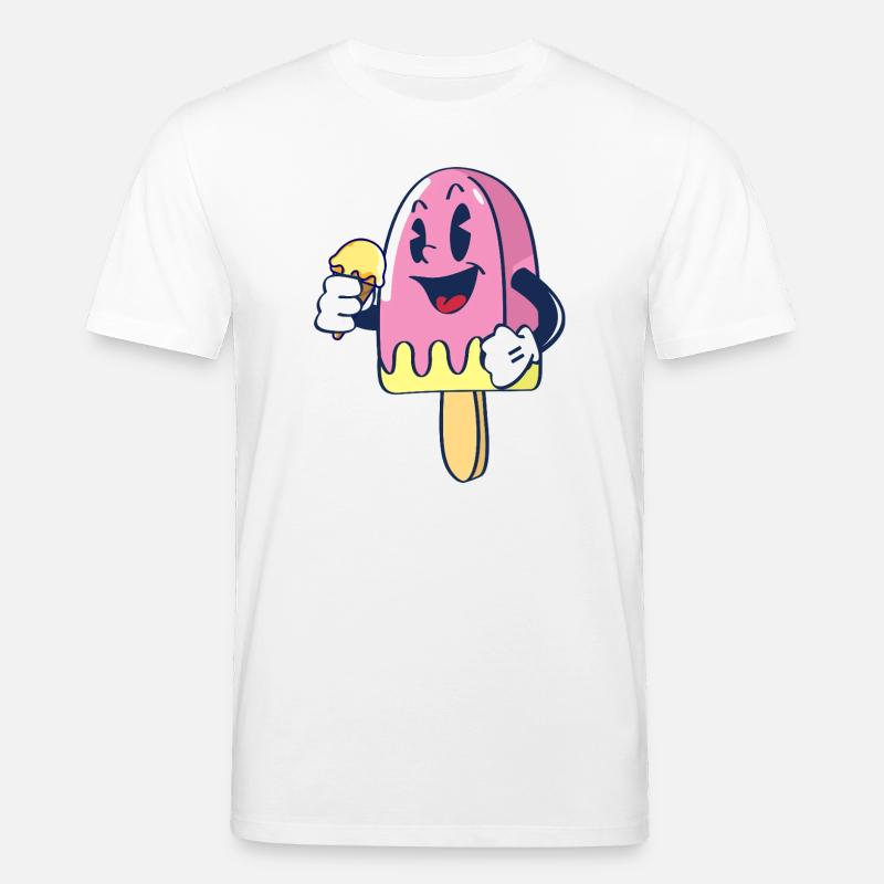 Fröhlicher Kindereis Charakter Eiscreme Eis - Stanley/Stella CREATOR Unisex Organic T-Shirt - white
