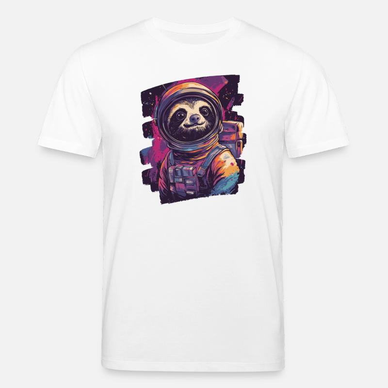 Faultier Astronaut - Stanley/Stella Unisex Bio-T-Shirt CREATOR  - Weiß