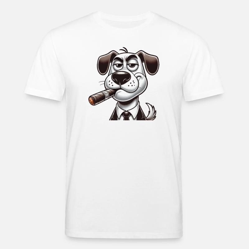 Hund mit Zigarre - Stanley/Stella Unisex Bio-T-Shirt CREATOR  - Weiß