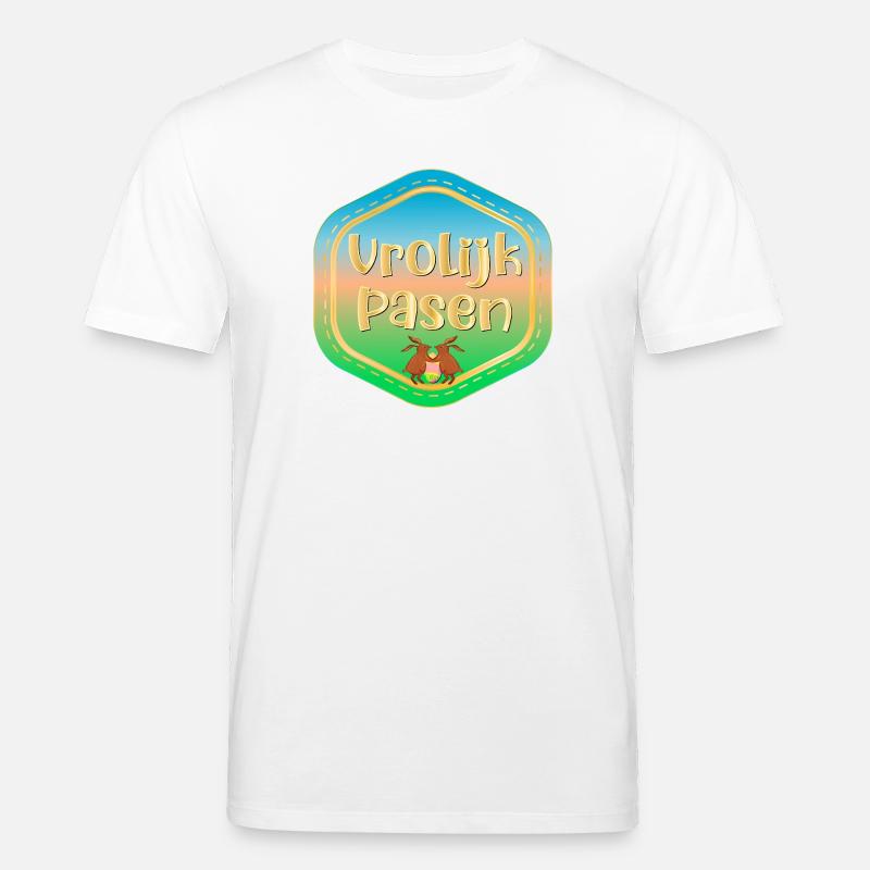 Joyeuses Pâques lapins de Pâques - T-shirt bio CREATOR Stanley/Stella Unisexe - blanc