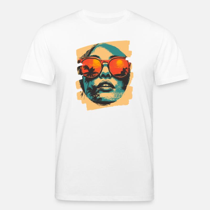 Sonnenbrille Sommer Palmen - Stanley/Stella Unisex Bio-T-Shirt CREATOR  - Weiß