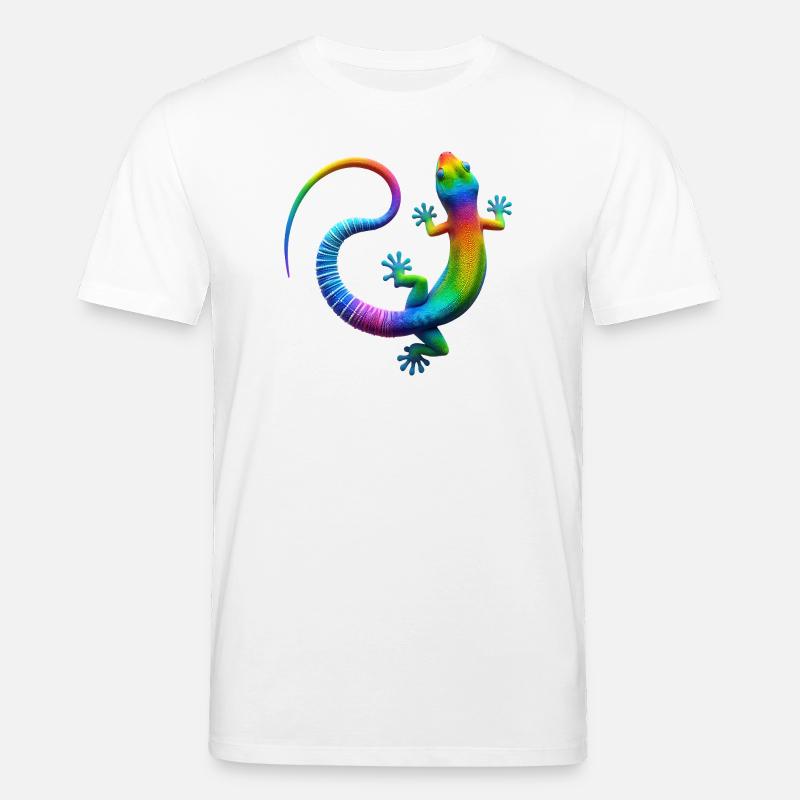 Regenbogen Gecko - Stanley/Stella Unisex Bio-T-Shirt CREATOR  - Weiß