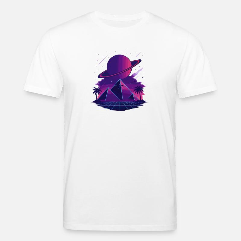 Cosmic Vaporwave Pyramids - Stanley/Stella Unisex Bio-T-Shirt CREATOR  - Weiß