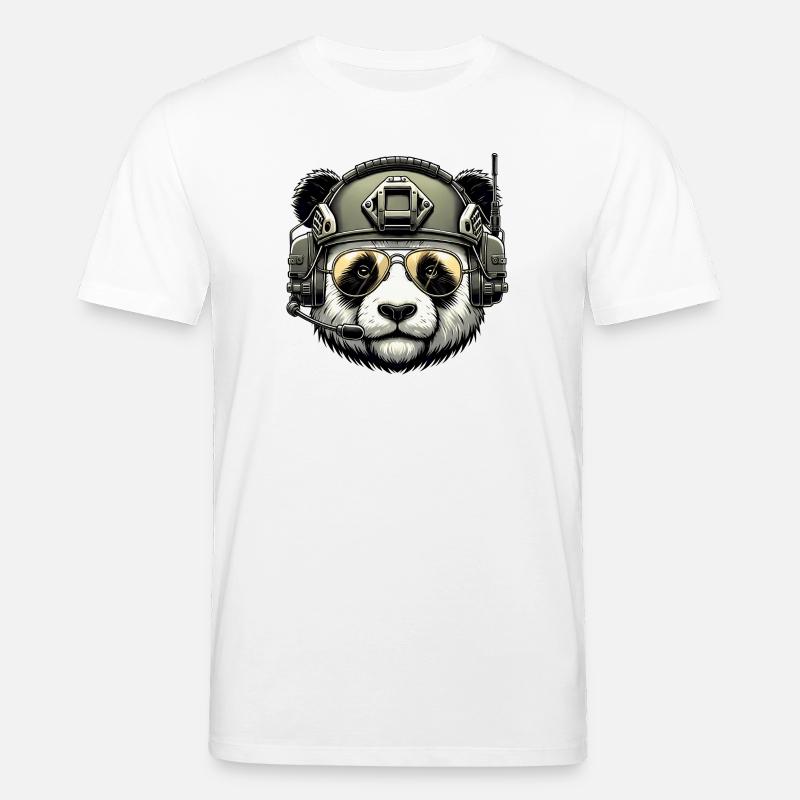 Panda Military Army Design - Stanley/Stella CREATOR Unisex Organic T-Shirt - white