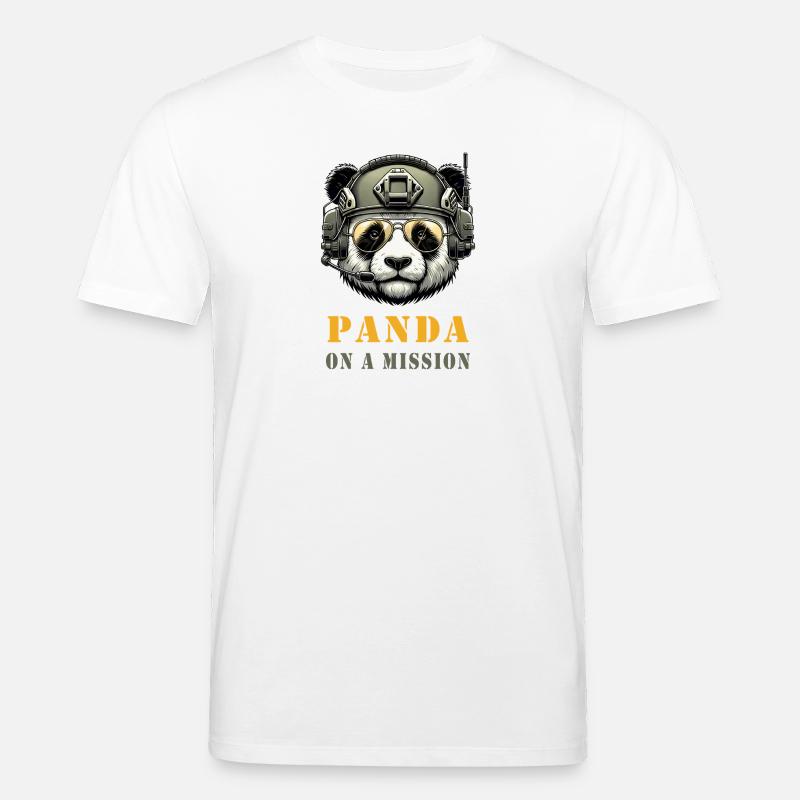 Panda in Mission / Military - Stanley/Stella CREATOR Unisex Organic T-Shirt - white