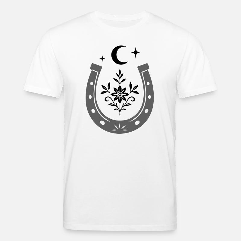 Hufeisen mit Blume & Mond - Glücksdesign - Stanley/Stella Unisex Bio-T-Shirt CREATOR  - Weiß