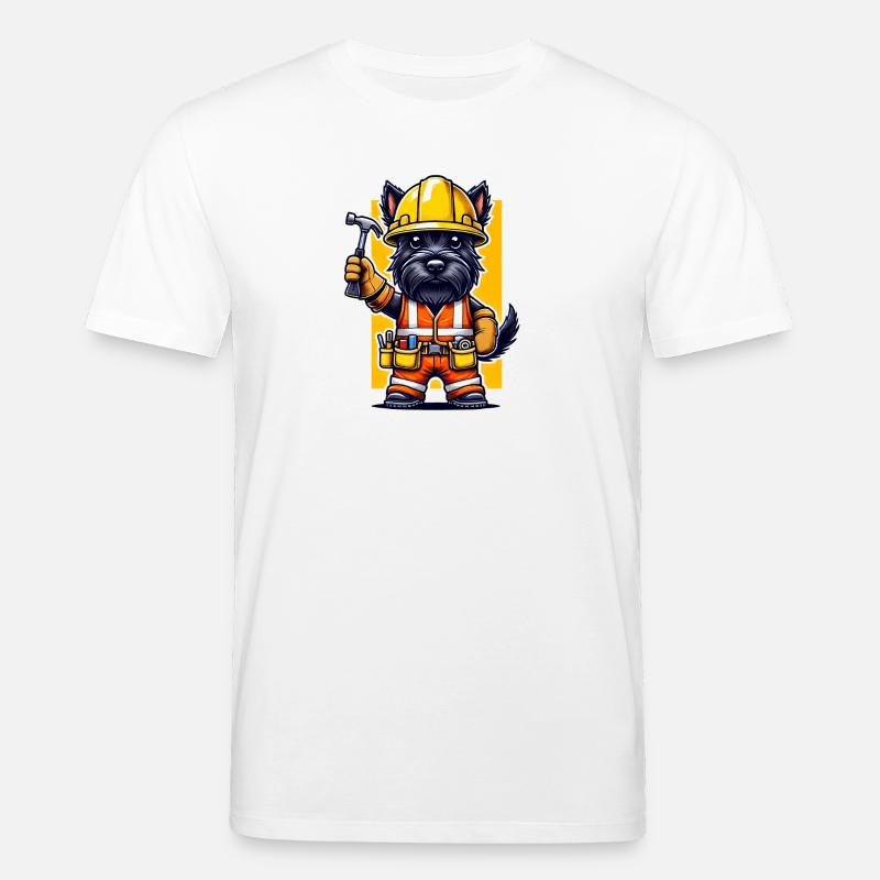 Scottish Terrier Bauarbeiter - Stanley/Stella Unisex Bio-T-Shirt CREATOR  - Weiß