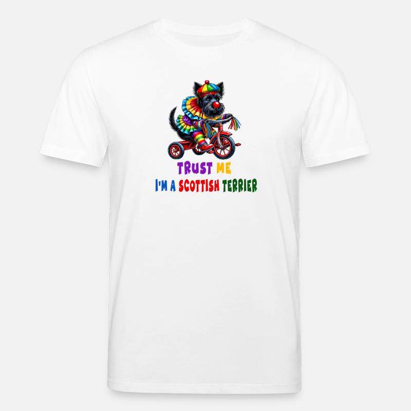 Clown Terrier auf Dreirad - Stanley/Stella Unisex Bio-T-Shirt CREATOR  - Weiß