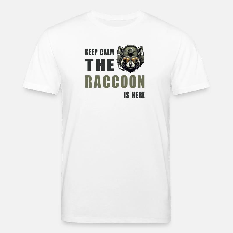 Keep Calm Raccoon Is Here - Stanley/Stella Unisex Bio-T-Shirt CREATOR  - Weiß