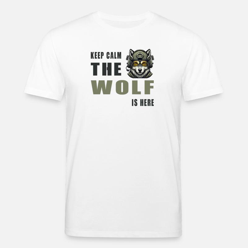 Keep Calm Wolf Is Here - Stanley/Stella Unisex Bio-T-Shirt CREATOR  - Weiß