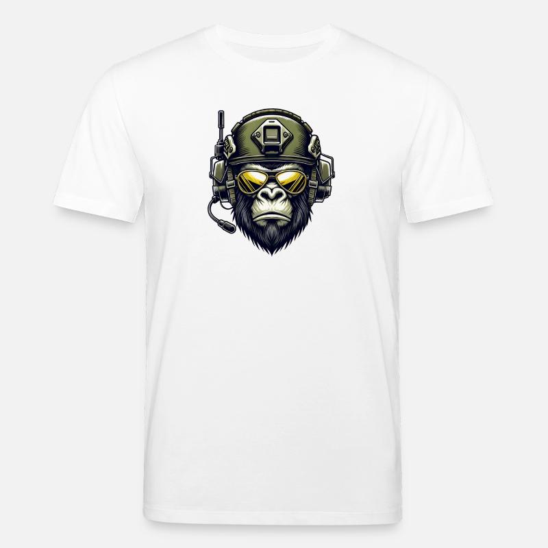 Gorilla Militär Design - Stanley/Stella Unisex Bio-T-Shirt CREATOR  - Weiß