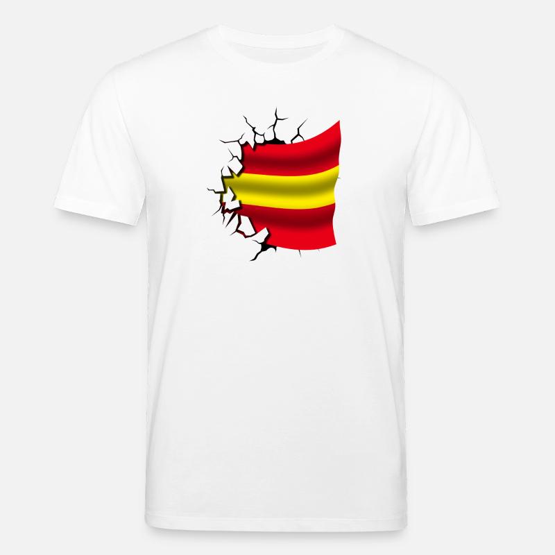 Drapeau de l’Espagne - Espagne - Drapeau Broken Design - T-shirt bio CREATOR Stanley/Stella Unisexe - blanc