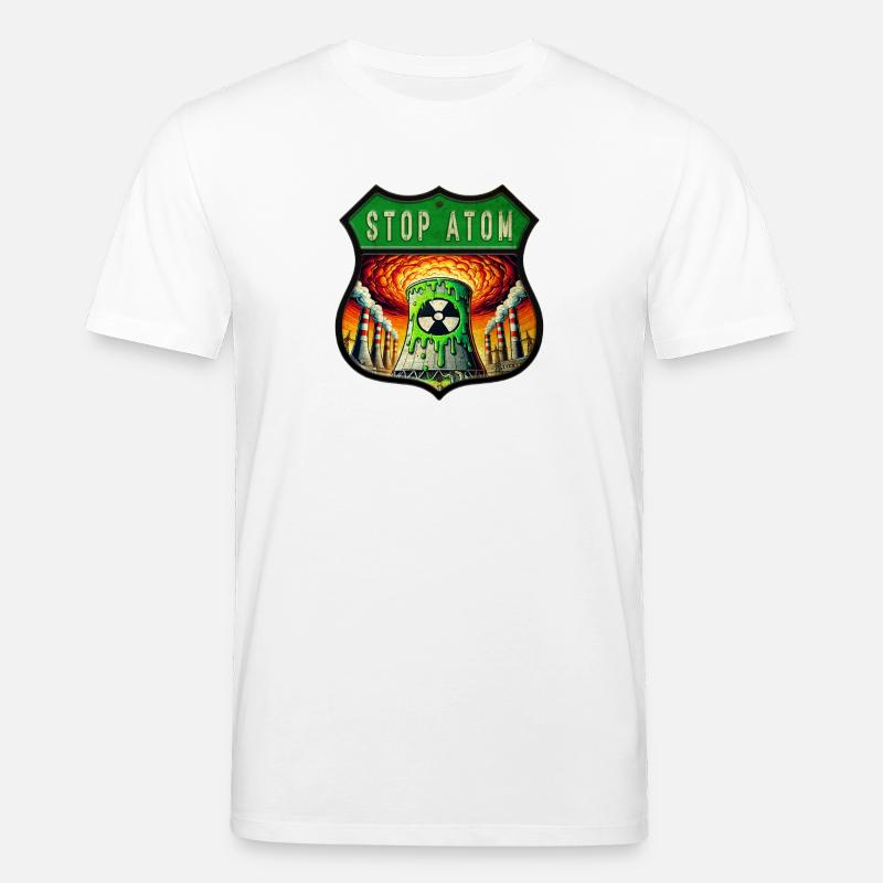 Stop Atom Wappen Design - Stanley/Stella Unisex Bio-T-Shirt CREATOR  - Weiß