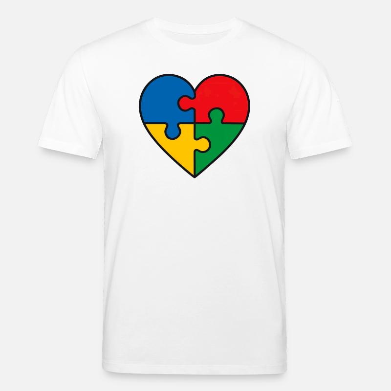 Puzzle Herz Autismus Symbol - Spruch Geschenk - Stanley/Stella Unisex Bio-T-Shirt CREATOR  - Weiß