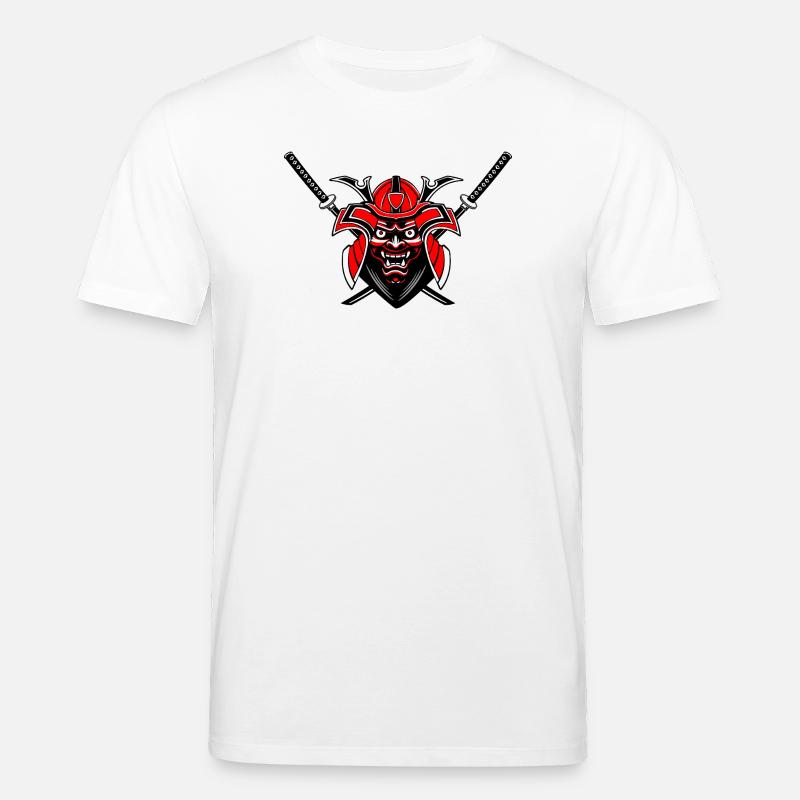 Menpō & Schwerter – Rot Schwarz Design - Stanley/Stella Unisex Bio-T-Shirt CREATOR  - Weiß
