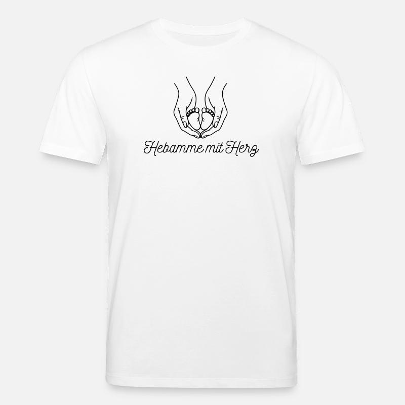 Hebamme mit Herz - personalisierbares Design - Stanley/Stella Unisex Bio-T-Shirt CREATOR  - Weiß