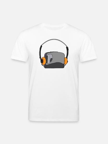 Cool Portable Cassette Audio Player - Stanley/Stella CREATOR Unisex Organic T-Shirt - white