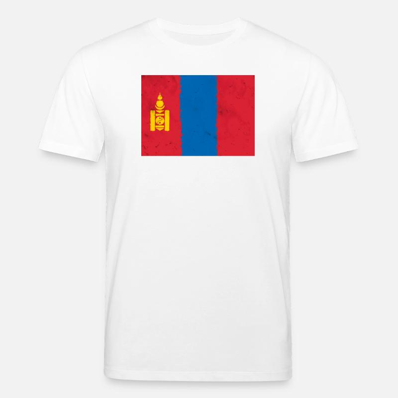 Flagge der Mongolei - Stanley/Stella Unisex Bio-T-Shirt CREATOR  - Weiß
