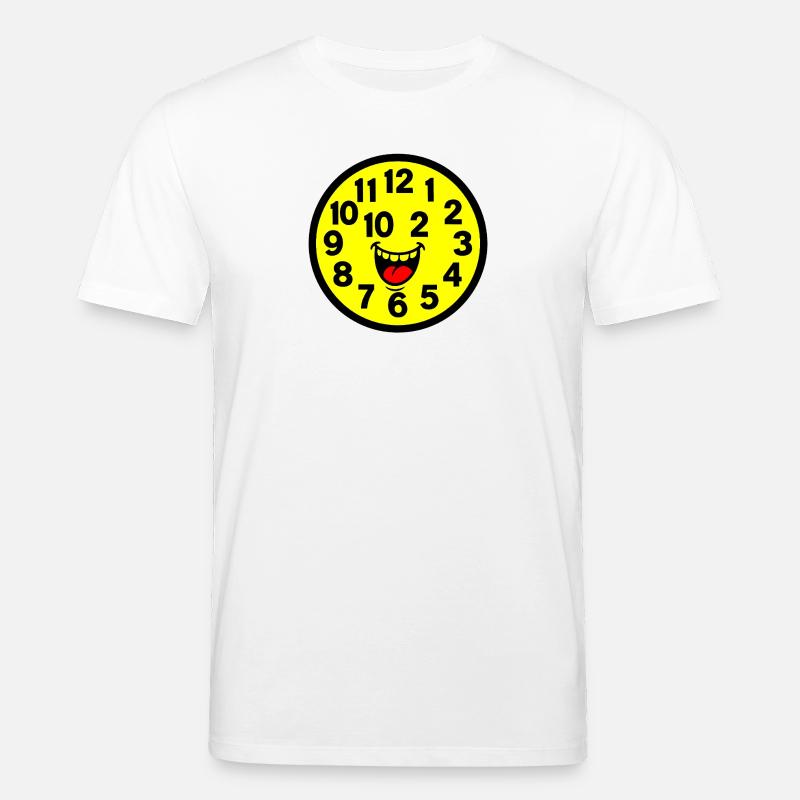 Cheerful Parodized Clock Design - Stanley/Stella CREATOR Unisex Organic T-Shirt - white
