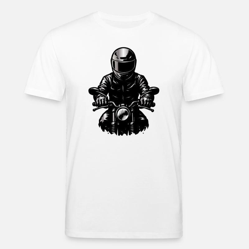 Motorradfahrer im Helm – Frontansicht Illustration - Stanley/Stella Unisex Bio-T-Shirt CREATOR - Weiß