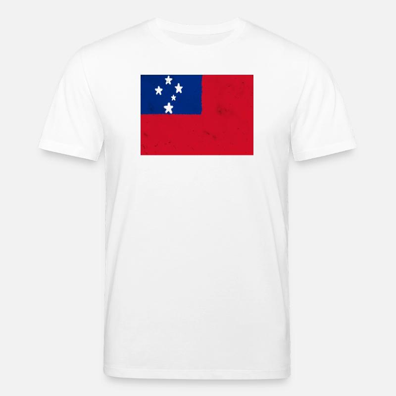 Flagge von Samoa - Stanley/Stella Unisex Bio-T-Shirt CREATOR  - Weiß