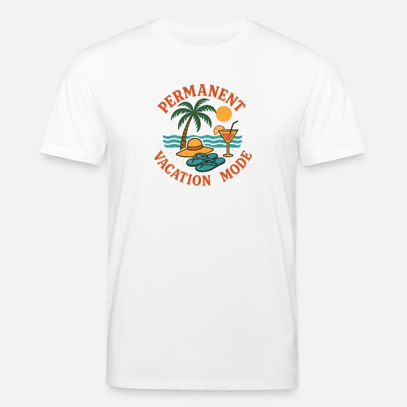 Permanent Vacation Mode rétro - T-shirt bio CREATOR Stanley/Stella Unisexe - blanc