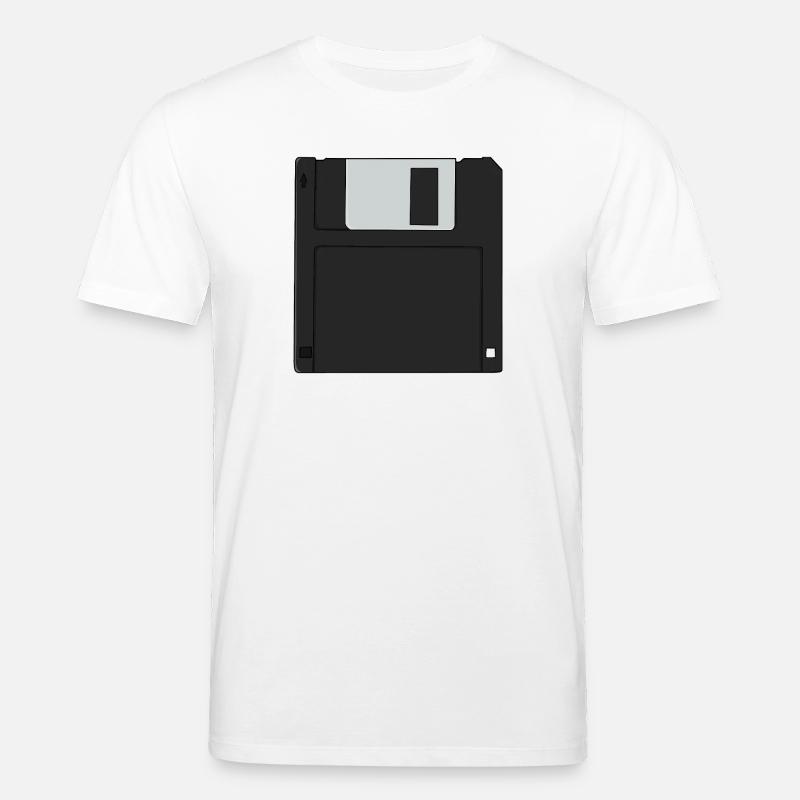 Nostalgic 3½ inch Diskette Retro Floppy Disk - Stanley/Stella CREATOR Unisex Organic T-Shirt - white