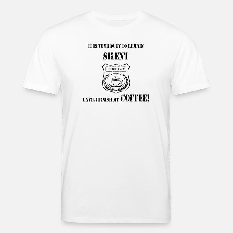 Coffee First - L’insigne du silence - T-shirt bio CREATOR Stanley/Stella Unisexe - blanc