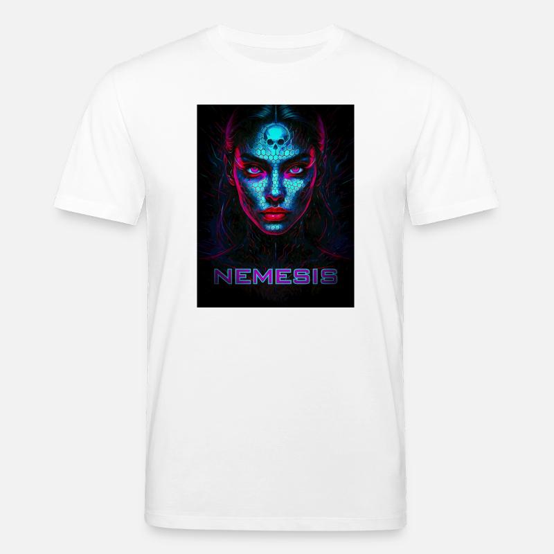 Nemesis – Cyber Face des Ténèbres - T-shirt bio CREATOR Stanley/Stella Unisexe - blanc