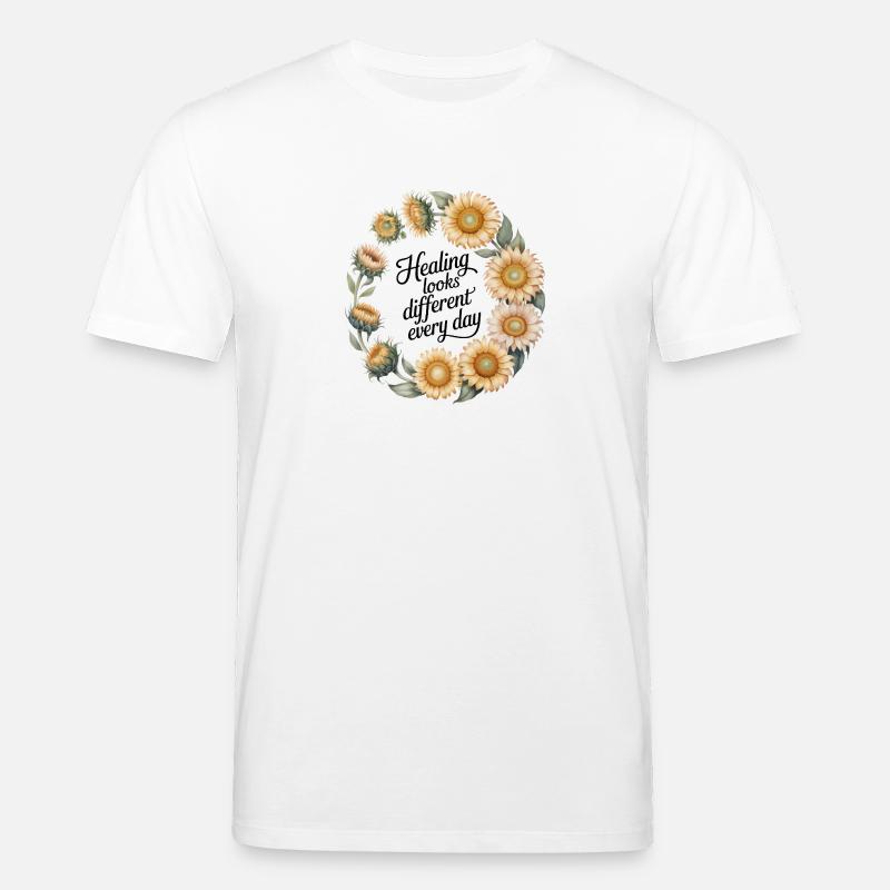 Blumenkrone mit Zitat - Stanley/Stella Unisex Bio-T-Shirt CREATOR  - Weiß
