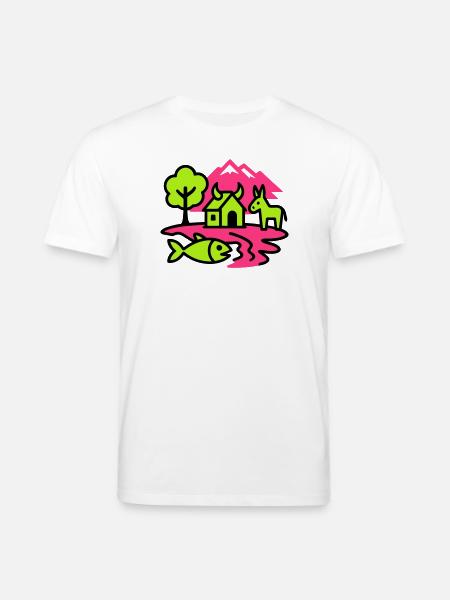 Naïve Pop Art Landscape - Stanley/Stella CREATOR Unisex Organic T-Shirt - white