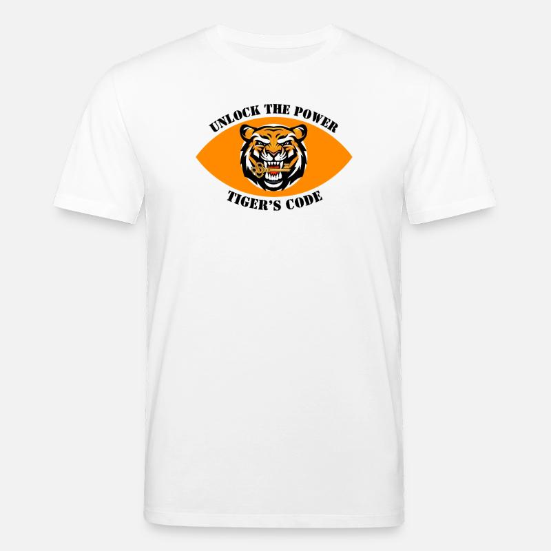 Conception dynamique de l’emblème du tigre - T-shirt bio CREATOR Stanley/Stella Unisexe - blanc